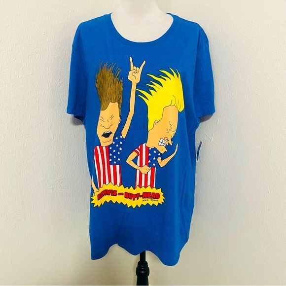 MTV Beavis & Butt-Head Mike Judge Graphic Blue Color 2XL (50-52) T-Shirt NWT - Picture 1 of 4